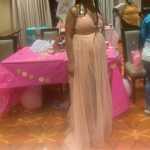 Gold Sequin Maternity Dress Gold Baby Shower Dress